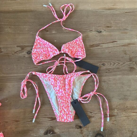 TRIANGLE VINCA Pink Leopard no bag 💕 NEW with tag - Picture 6 of 11